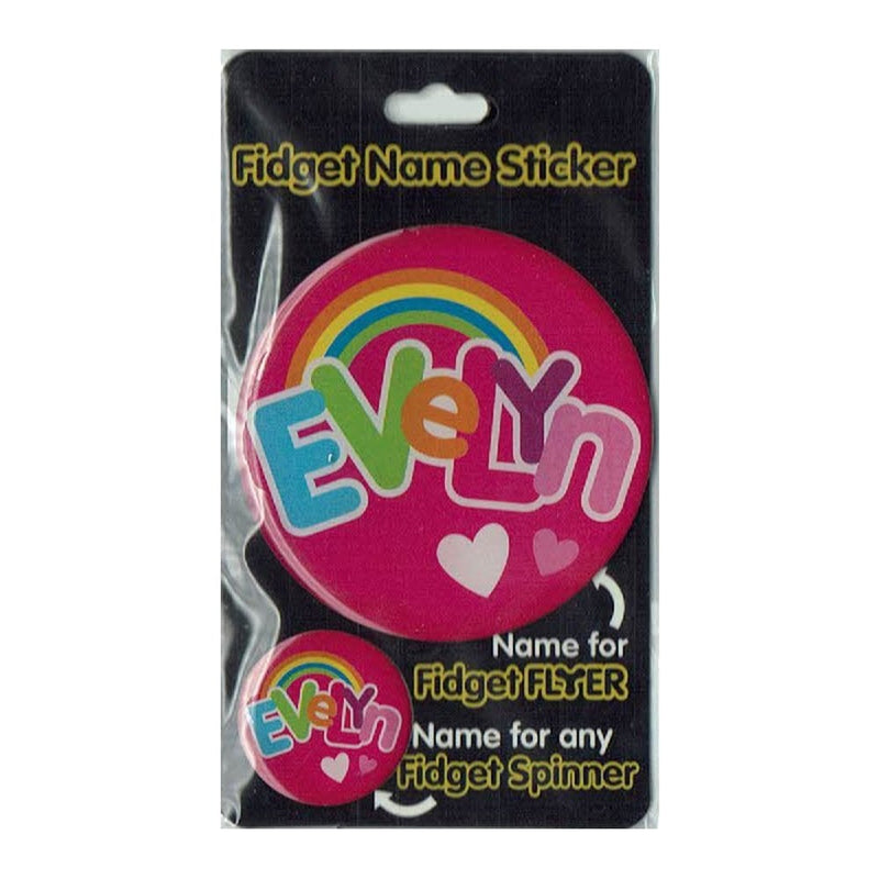 Fidget Flyer Name Stickers Evelyn