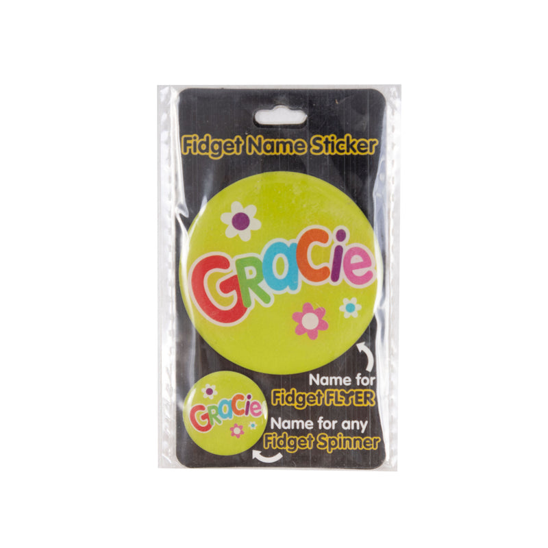 Fidget Flyer Name Stickers Gracie