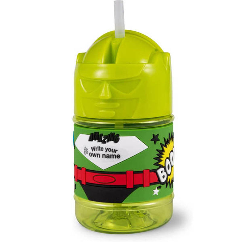 Super Bottles Children's Drinks Bottle Blank Male Superhero (Green)