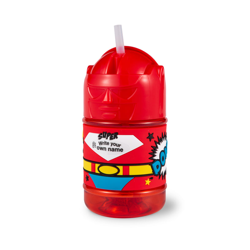 Super Bottles Children's Drinks Bottle Blank Male Superhero (Red 2)