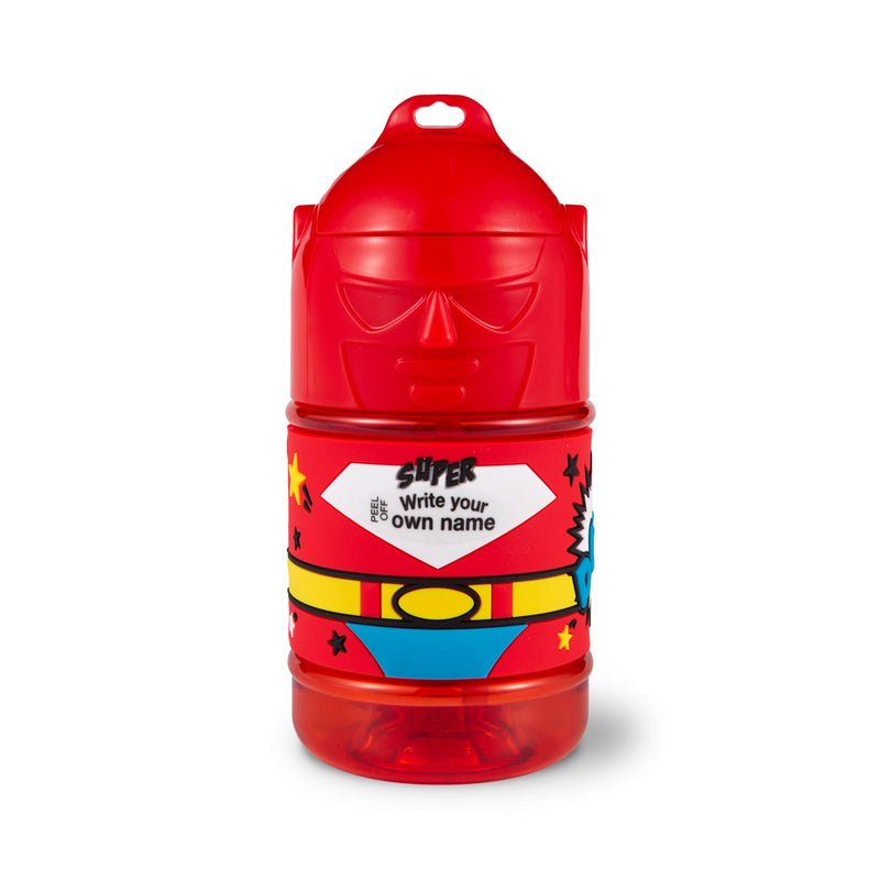 Super Bottles Children's Drinks Bottle Blank Male Superhero (Red 2)