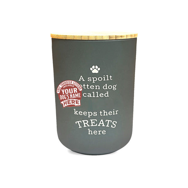 Dog Treat Jar Blank Grey