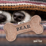 Squeaky Bone Dog Toy Bear