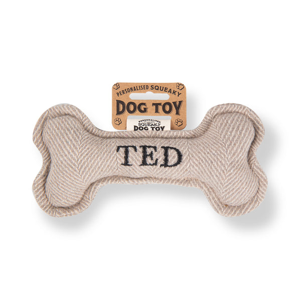 Squeaky Bone Dog Toy Ted