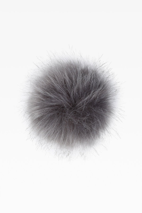 100% Faux Fur Pom Pom Dark Grey - Dunedin Cashmere