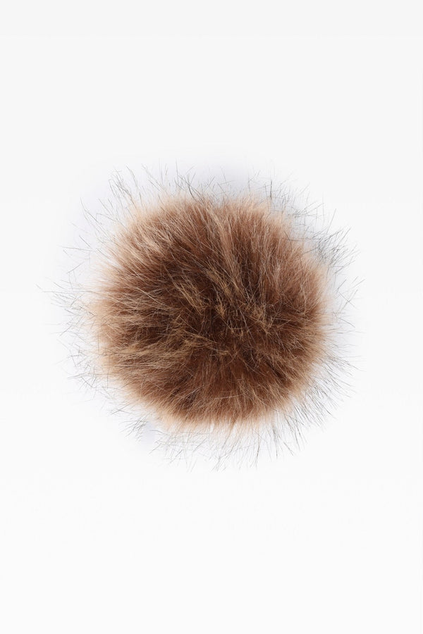 100% Faux Fur Pom Pom Dark Natural - Dunedin Cashmere