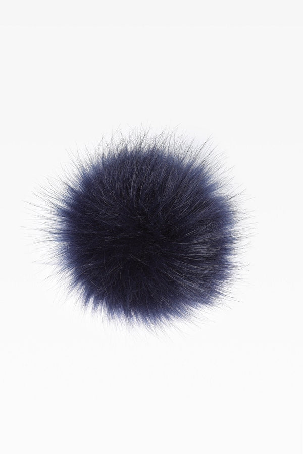 100% Faux Fur Pom Pom Navy - Dunedin Cashmere