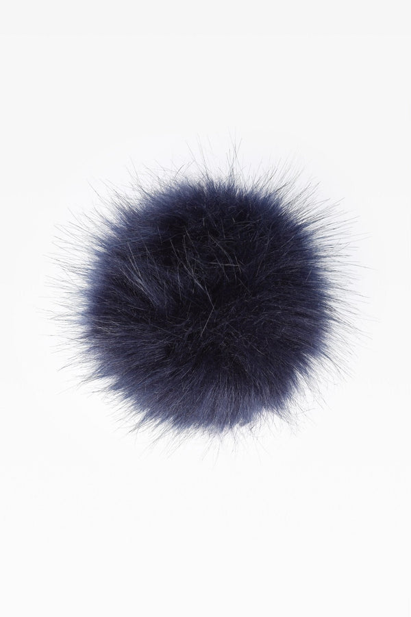 100% Faux Fur Pom Pom Navy - Dunedin Cashmere