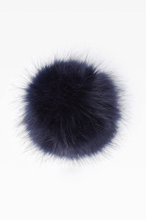 100% Faux Fur Pom Pom Navy - Dunedin Cashmere