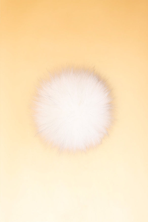 100% Real Fur Pom Pom White/Black - Dunedin Cashmere