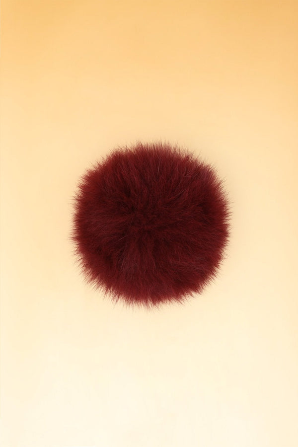 100% Real Fur Pom Pom Wine - Dunedin Cashmere