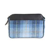 Ladies Ht Leather Body Bag Blue Check / Black