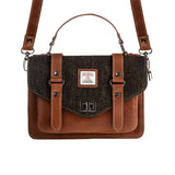 Ht Leather Satchel Bag Dark Brown Barleycorn / Tan