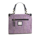 Ht Ladies Handbag Plum Herringbone / Black