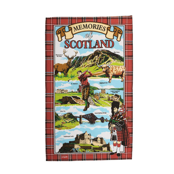 Memories Of Scotland Tea Towel