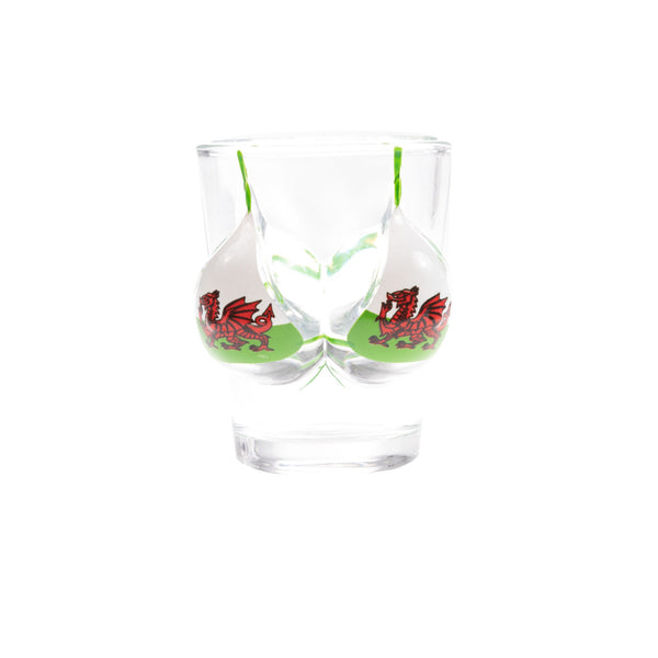 Wales Flag Boobies Shot Glass