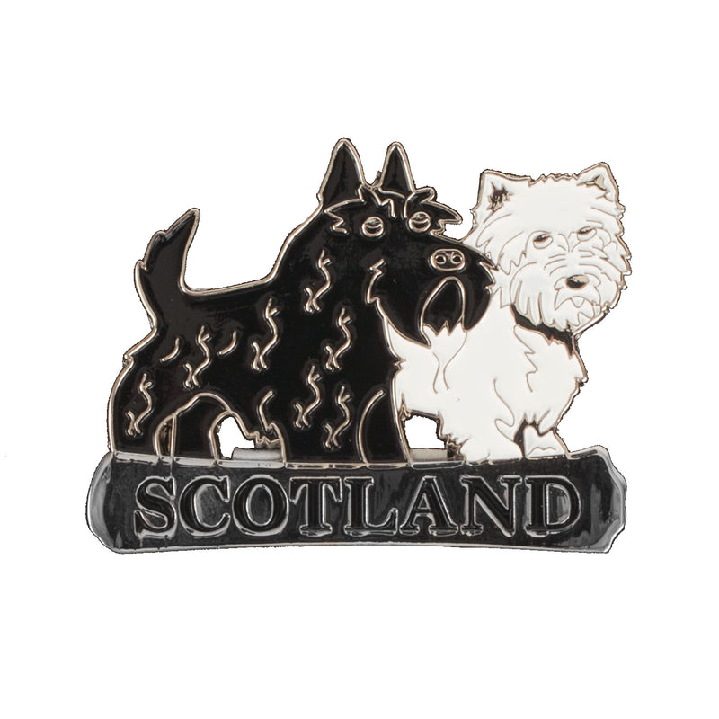 Scottie & Westie Dogs Metal Magnet