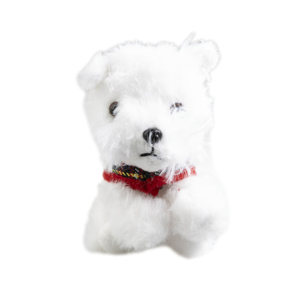 Plush Toy Keyring - White Dog 10Cm