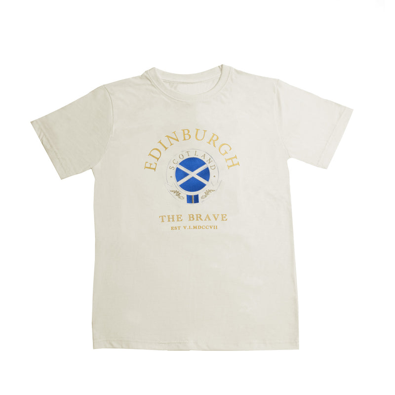 T-Shirt Gold Circle Edin/Scot/Flag/Brave