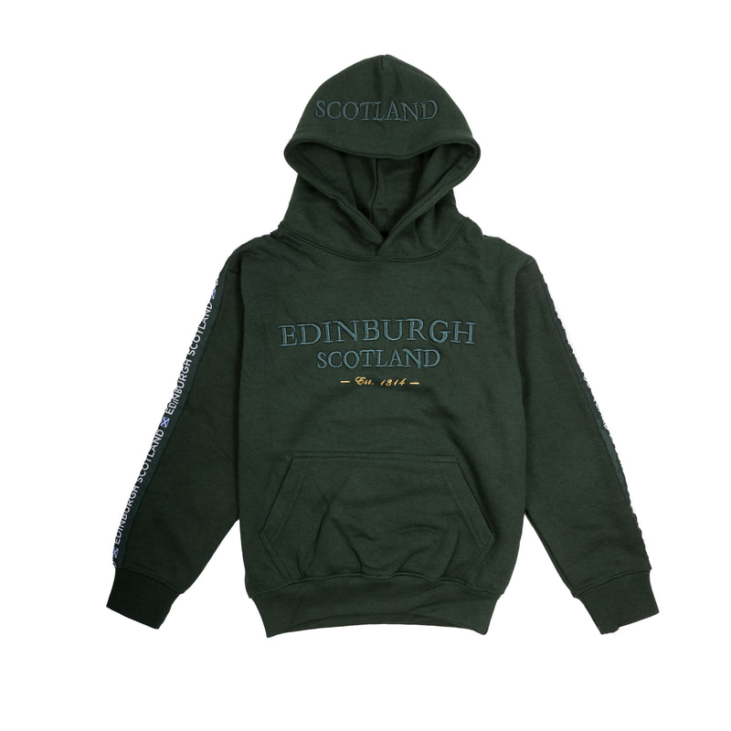 3D Emb Edin/Scot Kids Hooded Top