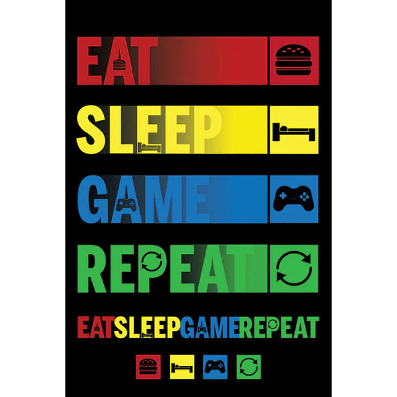 Eat Sleep Game Repeat Maxi Poster