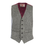 Harris Tweed Men's Wool Waistcoat - Lewis Grey Herringbone