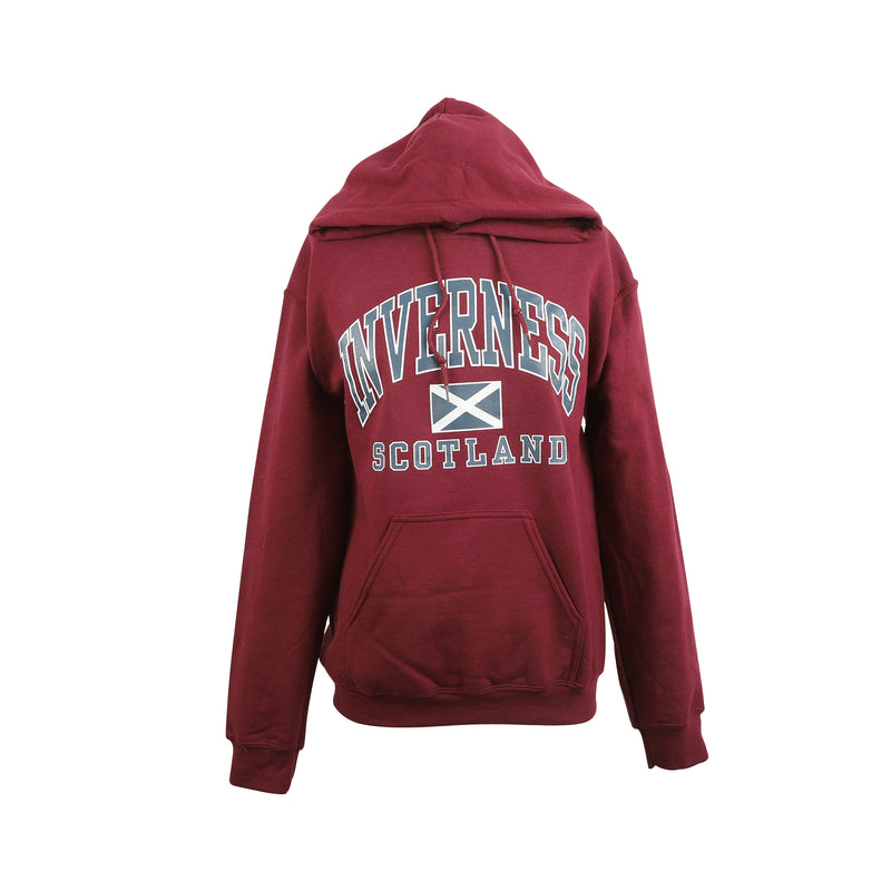 (D) Inverness Harvard Print Hooded Top Maroon