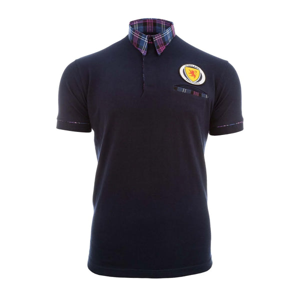 Scotland Tartan Football Polo Shirt Navy/Heritage Of Scotland