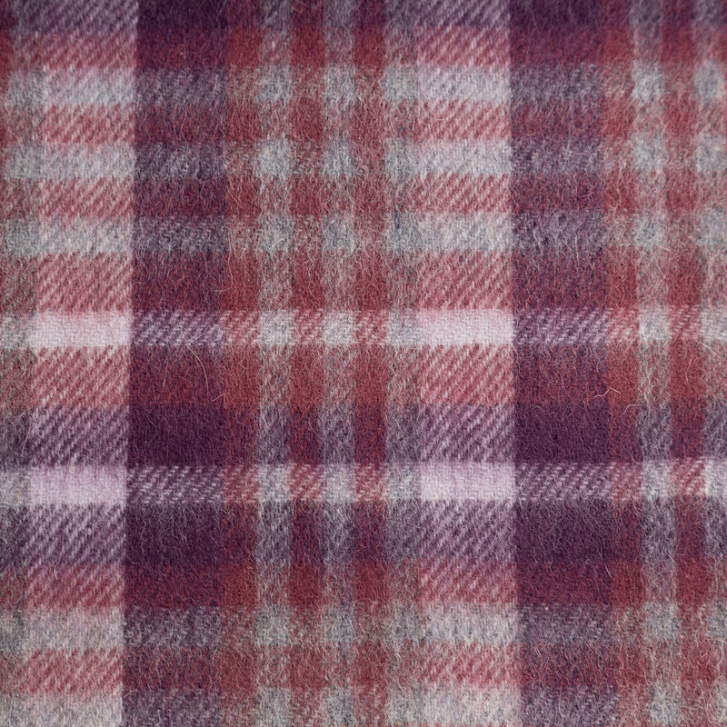 Edinburgh 100% Lambswool Tartan Scarf Cluster Gingham 27619 Ruby/Grey