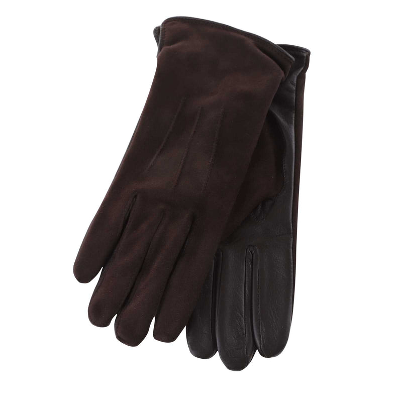 Suede Upper Ladies Gloves Brown