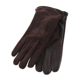 Suede Upper Ladies Gloves Brown