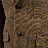 Men's Barra Harris Tweed Jacket Hb310-B5 Green Check Mustard