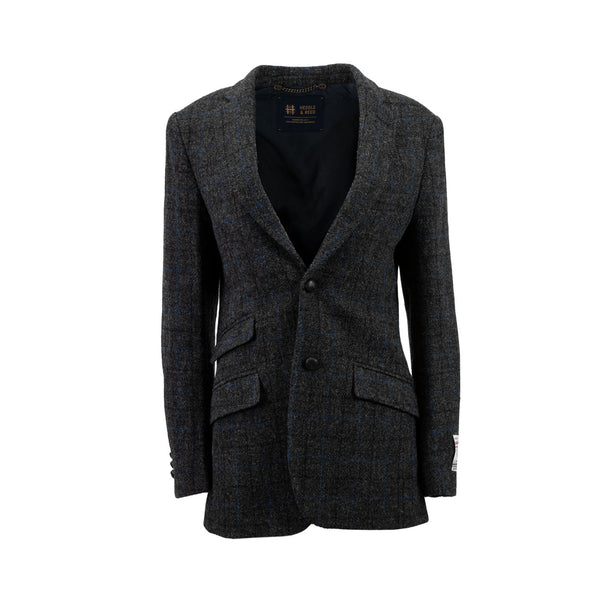 Harris Harris Tweed Jacket Gents 1715-A2 Grey Blue Check