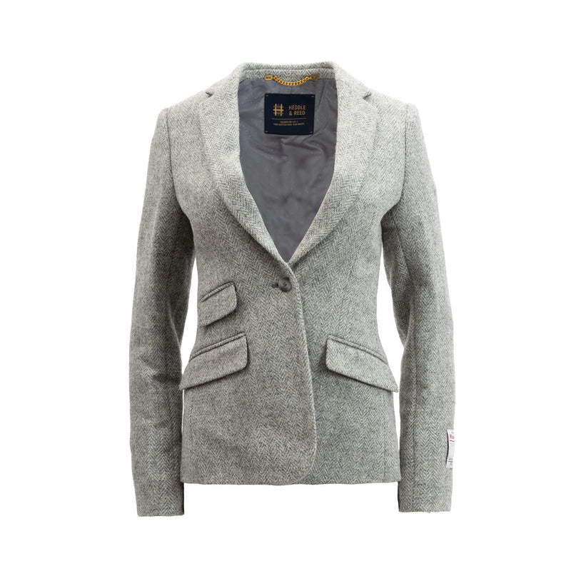 Ladies Iona Harris Tweed Jacket Furn20-05 Grey Hb