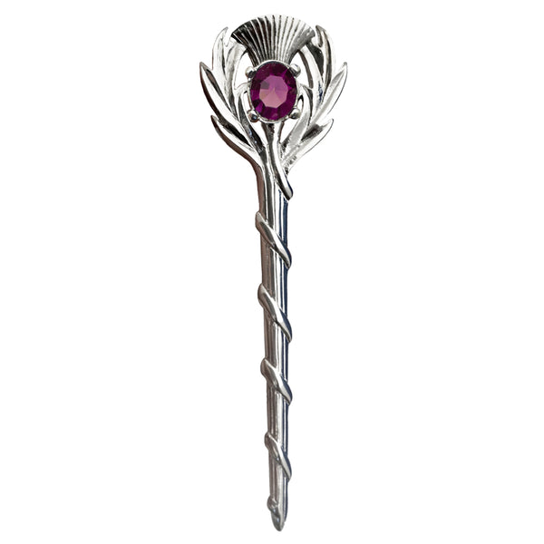 Thistle Kilt Pin Dark Amethyst