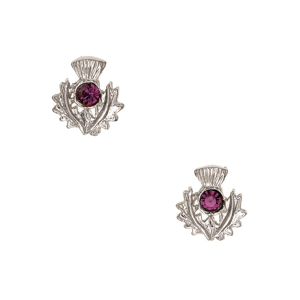 Scottish Thistle Earrings Dark Amethyst