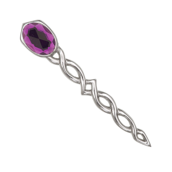 Argyll Interlace Kilt Pin Amethyst