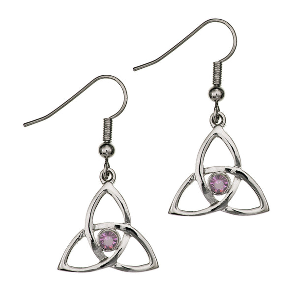 Crinan Knot Earrings Light Amethyst