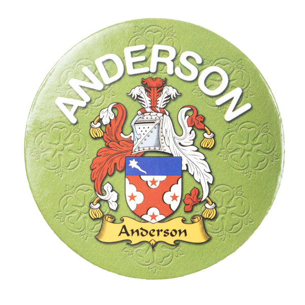 Clan/Family Name Round Cork Coaster Anderson E