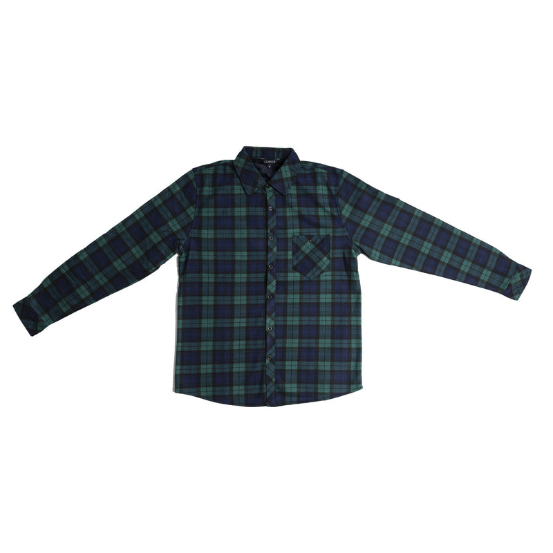 Mens Velour Lined Check Shirt Black Watch