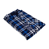 Mens Velour Lined Check Shirt Blue Check