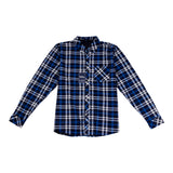 Mens Velour Lined Check Shirt Blue Check