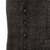 Harris Tweed Men's Wool Waistcoat - Lewis 1715-A2 Grey Blue Check