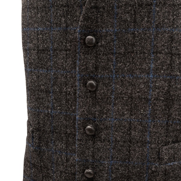 Harris Tweed Men's Wool Waistcoat - Lewis 1715-A2 Grey Blue Check