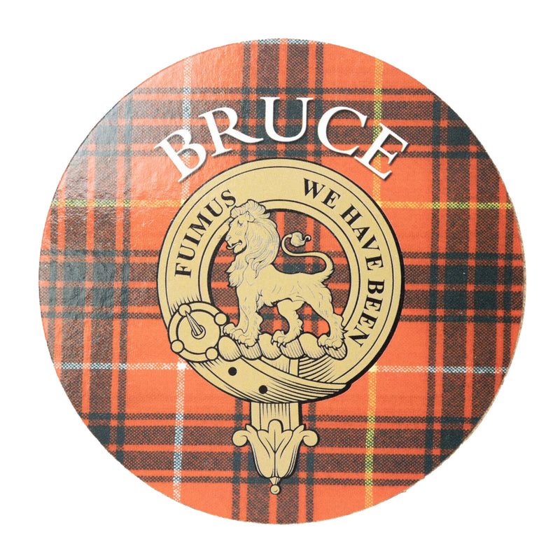 Clan/Family Name Round Cork Coaster Bruce