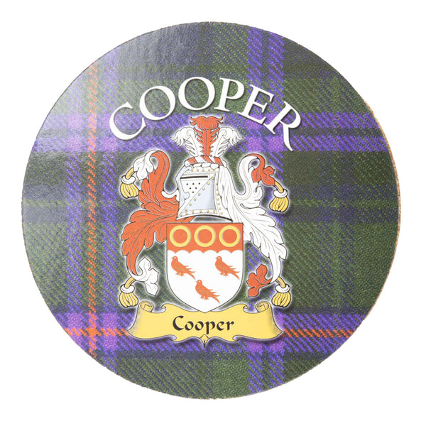 Clan/Family Name Round Cork Coaster Cooper S