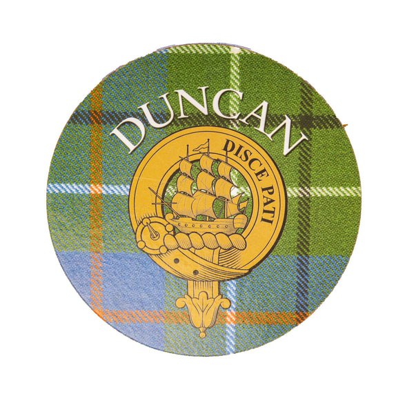 Clan/Family Name Round Cork Coaster Duncan