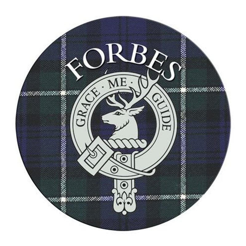 Clan/Family Name Round Cork Coaster Forbes