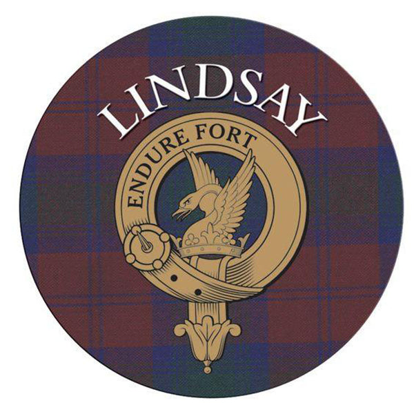 Clan/Family Name Round Cork Coaster Lindsay