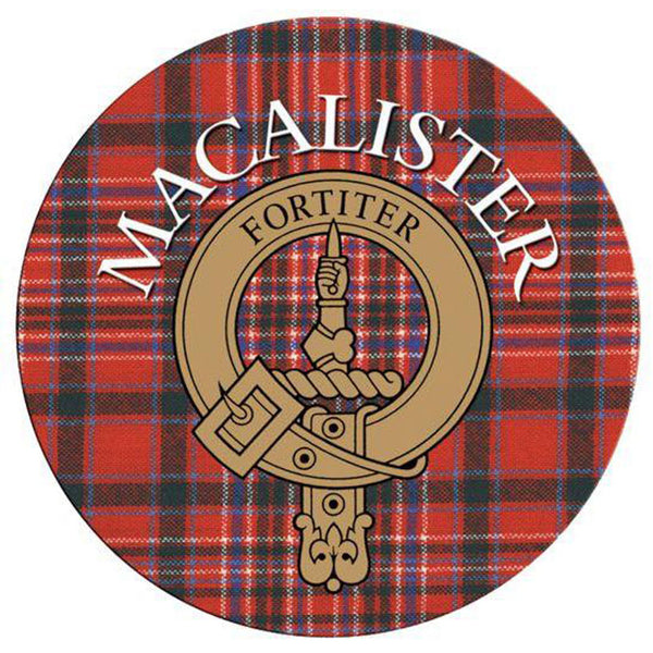 Clan/Family Name Round Cork Coaster Macalister